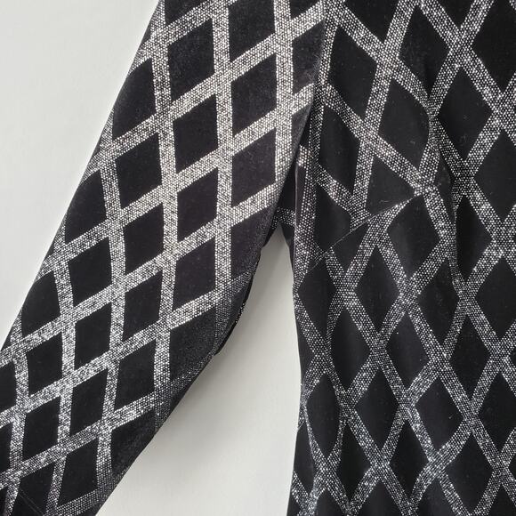 JH Evening Black Velvet Silver Glitter Mini Dress 14 Cocktail Cruise Party Event - Picture 2 of 11